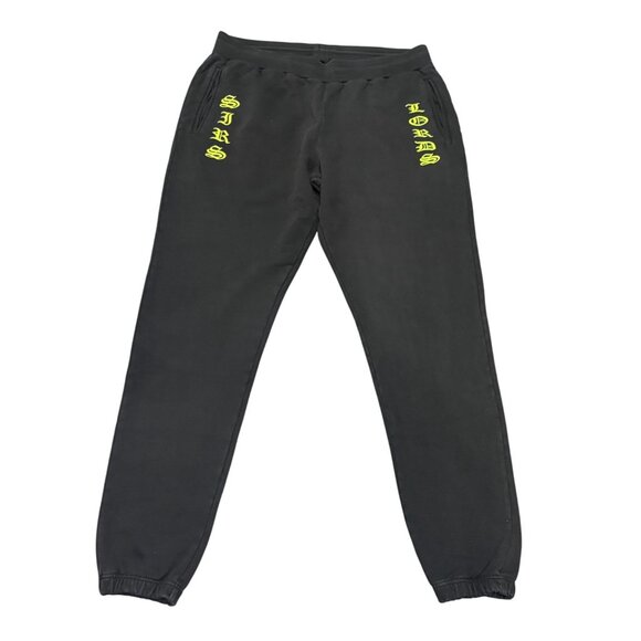 Sirs and Lords Embroidered Sweatpants in Washed Black